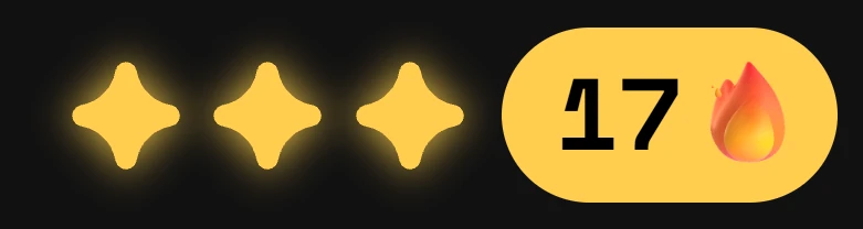 The three daily stars and the streak badge
